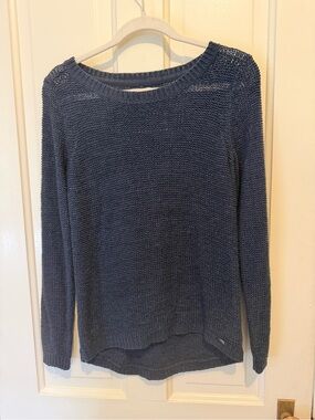 ONLY open knit lightweight navy sweater size M